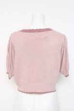 画像2: axes femme kawaii / クマ柄半袖ニットカーディガン  ピンク Y-26-03-09-076-AX-TO-SZ-ZI (2)