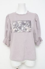 画像1: axes femme POETIQUE / おかしなお茶会パフ袖Tシャツ M ラベンダー Y-26-03-09-084-AX-TO-SZ-ZI (1)