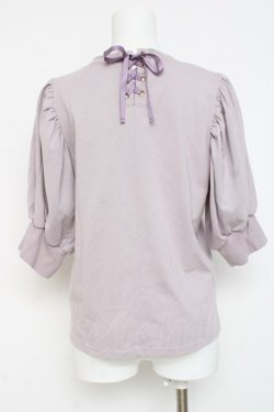 画像2: axes femme POETIQUE / おかしなお茶会パフ袖Tシャツ M ラベンダー Y-26-03-09-084-AX-TO-SZ-ZY