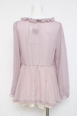 画像2: axes femme / レースアップシフォントップス M ラベンダー Y-26-03-09-088-AX-BL-SZ-ZY