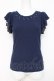 画像1: axes femme / 袖プチバラ使いトップス M 紺 Y-26-03-09-089-AX-TO-SZ-ZY (1)