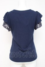 画像3: axes femme / 袖プチバラ使いトップス M 紺 Y-26-03-09-089-AX-TO-SZ-ZY (3)