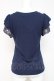 画像3: axes femme / 袖プチバラ使いトップス M 紺 Y-26-03-09-089-AX-TO-SZ-ZY (3)