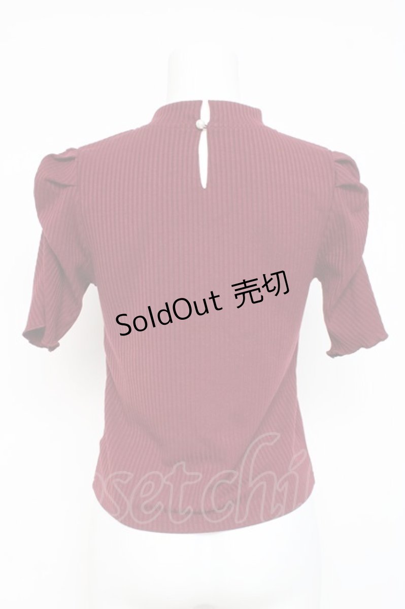 画像2: evelyn / ロゴチャームギャザートップス  ボルドー Y-26-03-09-091-LO-TO-SZ-ZY (2)