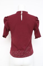 画像2: evelyn / ロゴチャームギャザートップス  ボルドー Y-26-03-09-091-LO-TO-SZ-ZY (2)