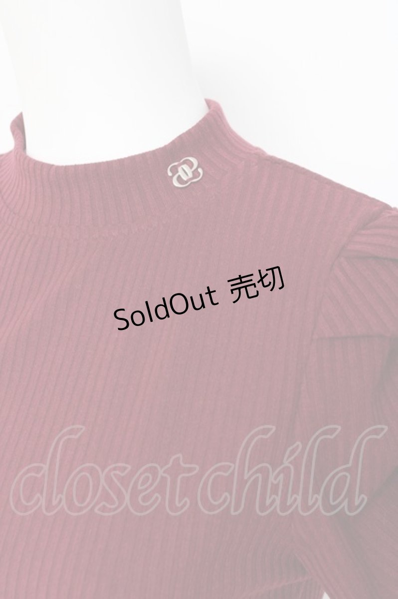 画像3: evelyn / ロゴチャームギャザートップス  ボルドー Y-26-03-09-091-LO-TO-SZ-ZY (3)