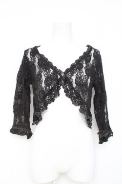 画像1: axes femme / 鈎針フリル総レースボレロ M 黒 Y-26-03-09-092-AX-TO-SZ-ZY