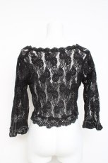 画像2: axes femme / 鈎針フリル総レースボレロ M 黒 Y-26-03-09-092-AX-TO-SZ-ZY (2)