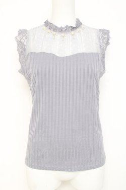 画像1: axes femme / パールデザインビスチェプルオーバー  ブルーグレー Y-26-03-09-010-AX-TO-SZ-ZY