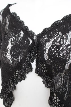 画像3: axes femme / 鈎針フリル総レースボレロ M 黒 Y-26-03-09-092-AX-TO-SZ-ZY