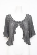 axes femme / 透かし編みフリルニットボレロ M グレー Y-26-03-09-093-AX-TO-SZ-ZY