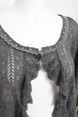 画像3: axes femme / 透かし編みフリルニットボレロ M グレー Y-26-03-09-093-AX-TO-SZ-ZY