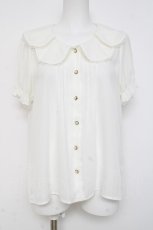 画像1: Amavel / ダブルカラーブラウス F 白 Y-26-03-09-098-CA-BL-SZ-ZY (1)