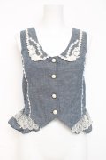 axes femme / フラワーレースベスト  ブルー Y-26-03-09-011-AX-TO-SZ-ZY