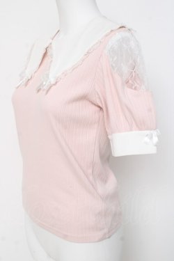 画像2: NOEMIE / リボン付きBIGカラーカットソー M ピンク Y-26-03-09-101-LO-TO-SZ-ZY