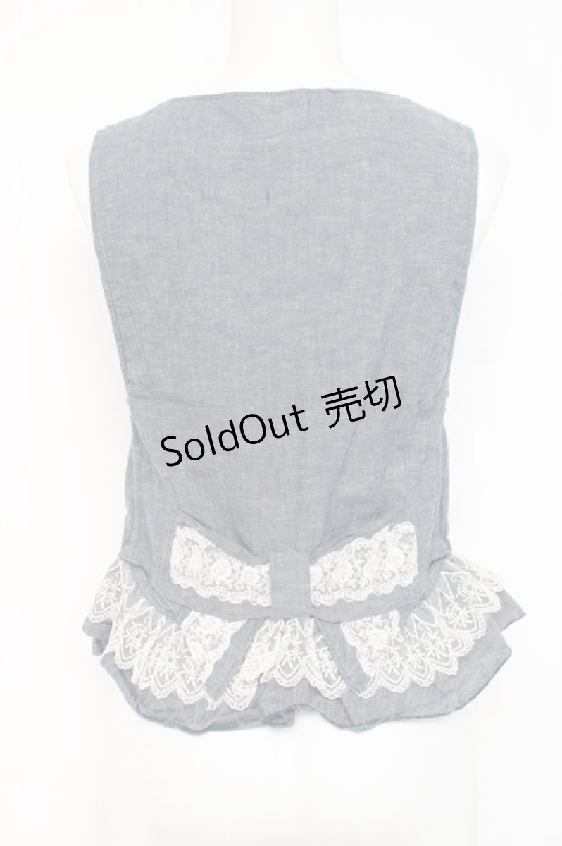 画像2: axes femme / フラワーレースベスト  ブルー Y-26-03-09-011-AX-TO-SZ-ZI (2)