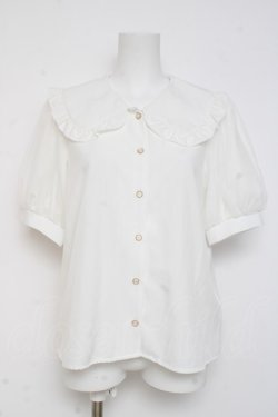 画像1: majoretty / チュールスリーブブラウス M 白 Y-26-03-09-103-LO-BL-SZ-ZY