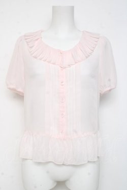 画像1: Leur Getter / プリーツ襟ブラウス  ピンク Y-26-03-09-104-LU-BL-SZ-ZY