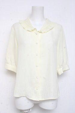 画像1: an another angelus / プリーツフリル衿ブラウス F オフホワイト Y-26-03-09-106-CA-BL-SZ-ZY