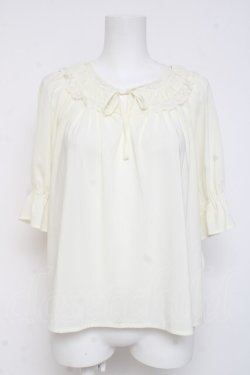 画像1: F&A / レース使いギャザープルオーバーブラウス F オフホワイト Y-26-03-09-108-LO-BL-SZ-ZY