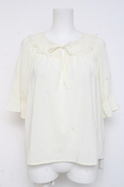 画像1: F&A / レース使いギャザープルオーバーブラウス F オフホワイト Y-26-03-09-109-LO-BL-SZ-ZY