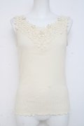 axes femme / 刺繍レースタンク  生成り Y-26-03-09-012-AX-TO-SZ-ZY