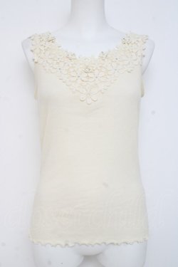 画像1: axes femme / 刺繍レースタンク  生成り Y-26-03-09-012-AX-TO-SZ-ZY