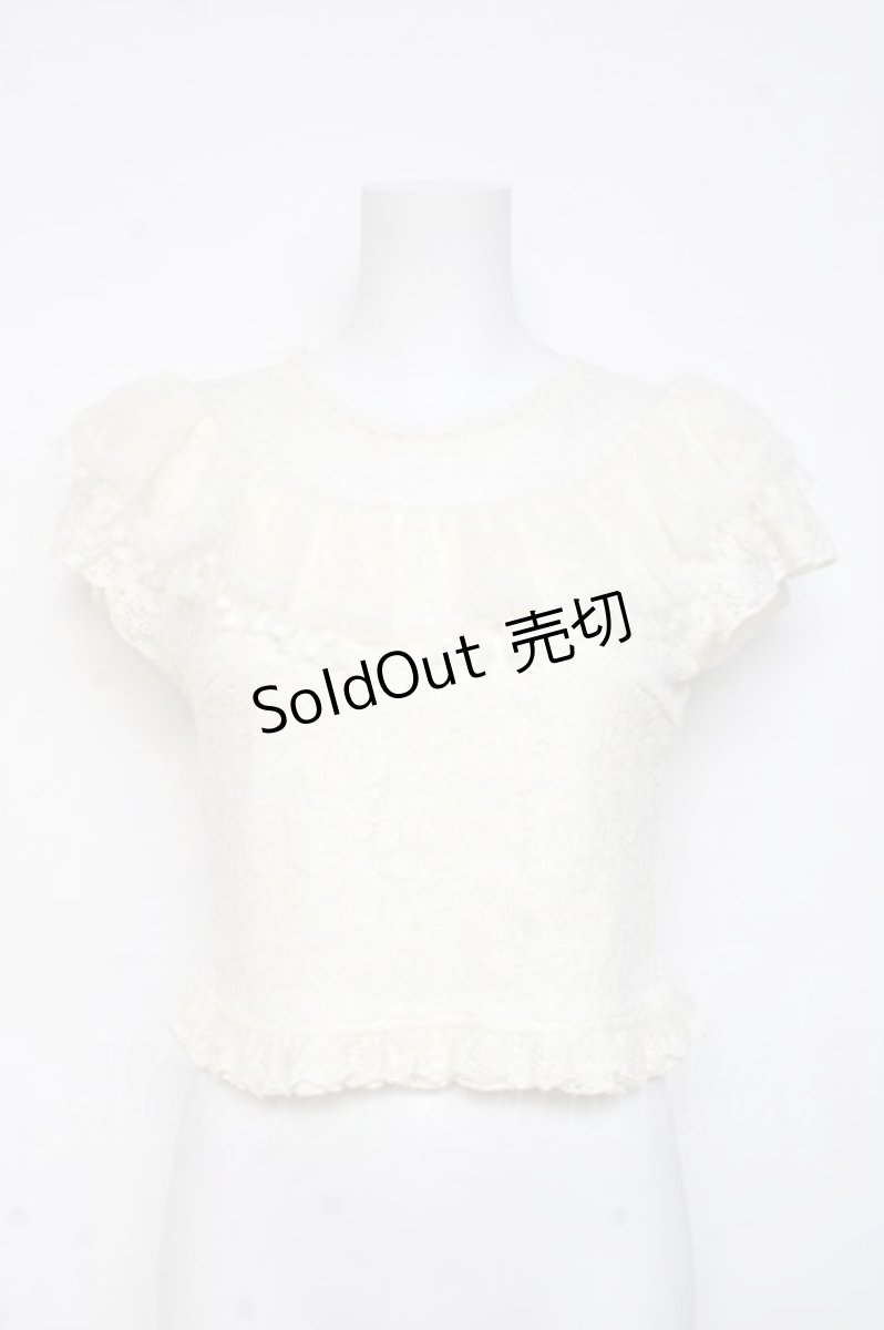 画像1: LIZ LISA / 総レースショートトップス 0 白 Y-26-03-09-112-LO-TO-SZ-ZS (1)
