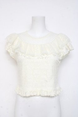 画像1: LIZ LISA / 総レースショートトップス 0 白 Y-26-03-09-112-LO-TO-SZ-ZY