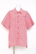 Physical Drop / サマーギンガムシリーズボーイフレンドワークシャツ  赤 Y-26-03-09-113-LO-BL-SZ-ZY