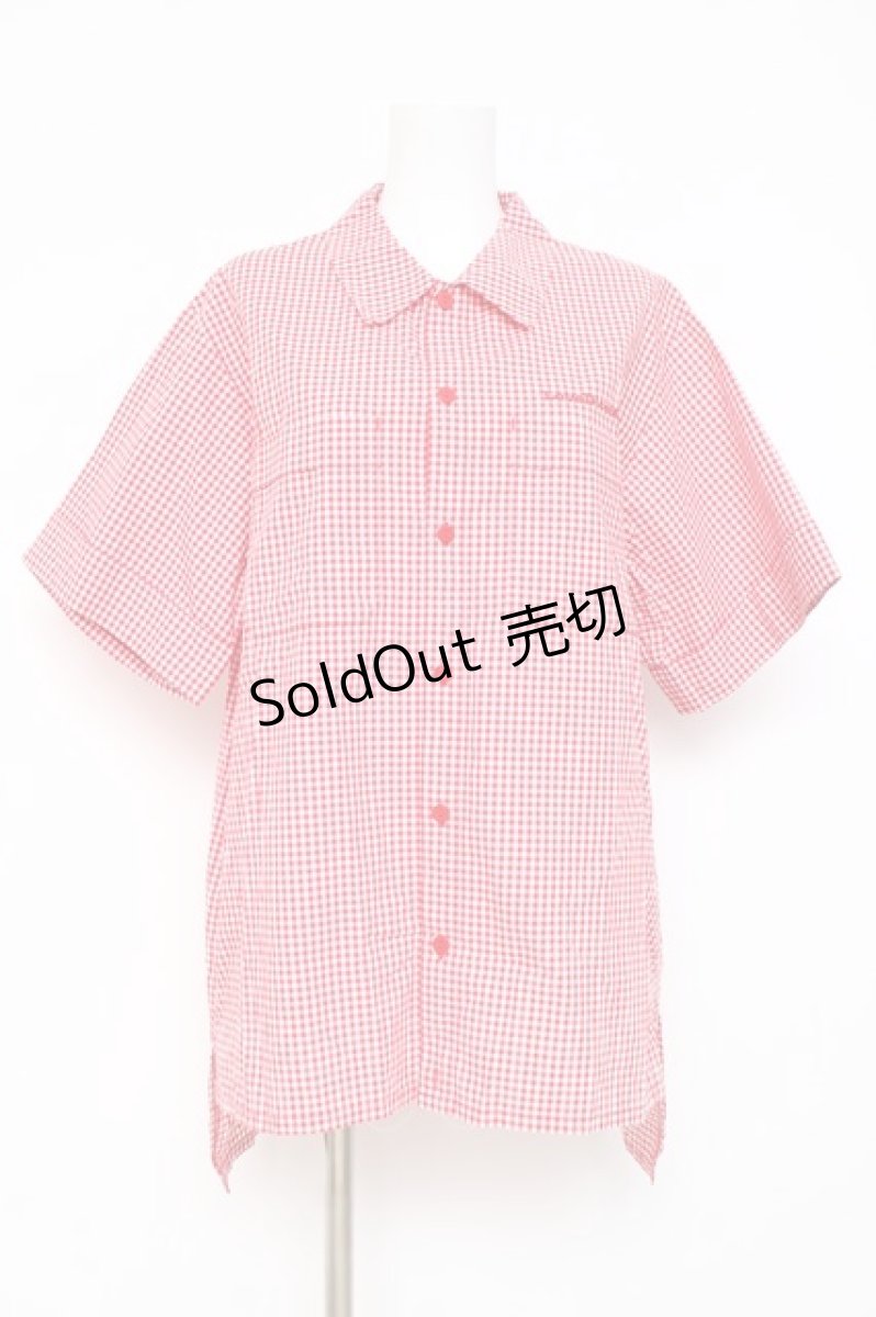 画像1: Physical Drop / サマーギンガムシリーズボーイフレンドワークシャツ  赤 Y-26-03-09-113-LO-BL-SZ-ZY (1)
