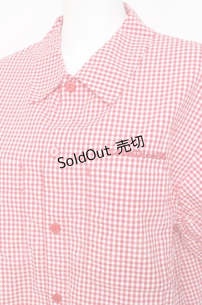 画像3: Physical Drop / サマーギンガムシリーズボーイフレンドワークシャツ  赤 Y-26-03-09-113-LO-BL-SZ-ZY (3)