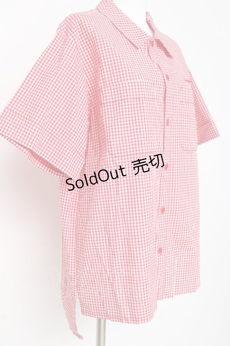 画像4: Physical Drop / サマーギンガムシリーズボーイフレンドワークシャツ  赤 Y-26-03-09-113-LO-BL-SZ-ZY (4)
