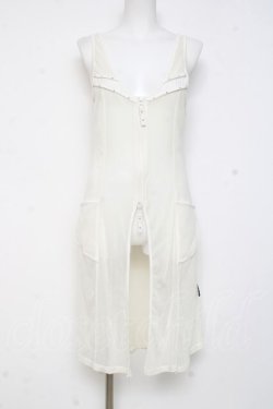 画像1: Ozz Croce / シースルーZIPジレ  オフ白 Y-26-03-09-115-OO-TO-SZ-ZY