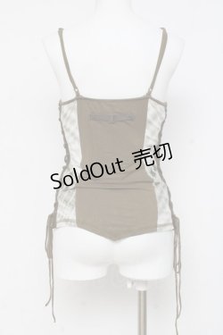 画像2: Ozz Croce / プリント入りサイド編み上げキャミ  カーキ Y-26-03-09-116-OO-TO-SZ-ZY