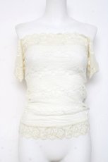 画像1: Ozz Croce / レースフリルオフショルトップス  オフ白 Y-26-03-09-118-OO-TO-SZ-ZY (1)