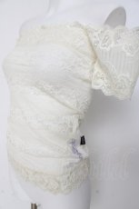 画像2: Ozz Croce / レースフリルオフショルトップス  オフ白 Y-26-03-09-118-OO-TO-SZ-ZY (2)