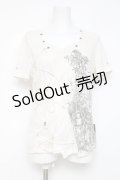 Ozz Croce / フロント編み上げpt入り半袖トップス  白 Y-26-03-09-119-OO-TO-SZ-ZY