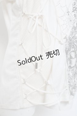 画像3: Ozz Croce / フロント編み上げpt入り半袖トップス  白 Y-26-03-09-119-OO-TO-SZ-ZY