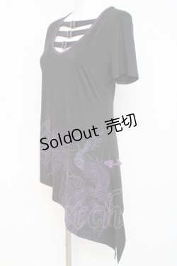 画像2: Qutie Frash / 龍pt3連ベルトアシメトップス  黒×紫 Y-26-03-09-121-QU-TO-SZ-ZY