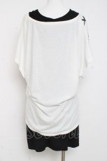 画像3: SEX POT ReVeNGe / 十字プリントレイヤードアシメトップス M 白×黒 Y-26-03-09-125-SP-TO-SZ-ZS (3)