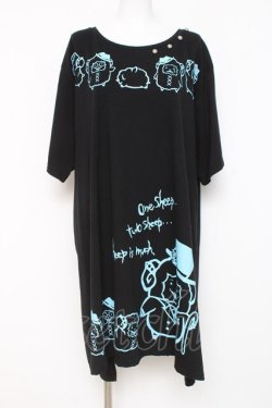 画像1: SEX POT ReVeNGe / ひつじプリントカットワンピース F 黒 Y-26-03-09-127-SP-OP-SZ-ZY