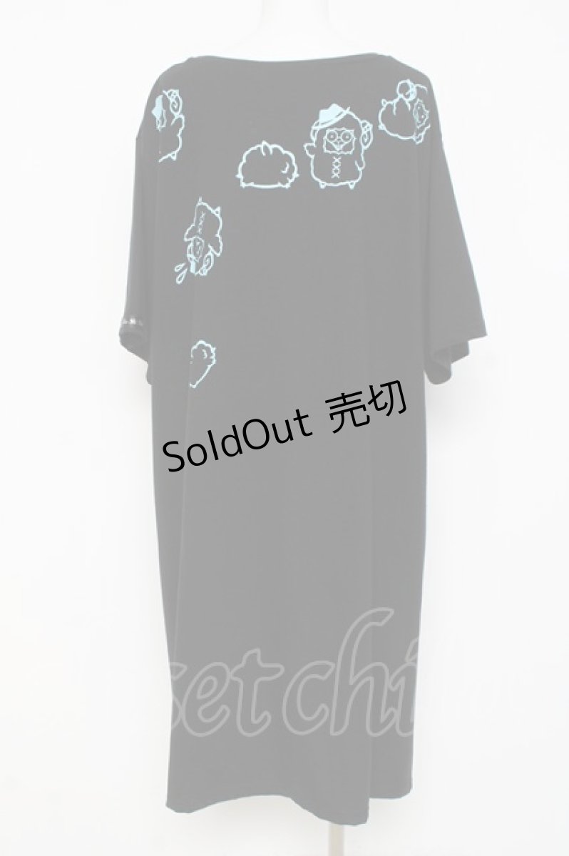 画像2: SEX POT ReVeNGe / ひつじプリントカットワンピース F 黒 Y-26-03-09-127-SP-OP-SZ-ZY (2)