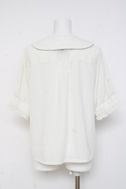 画像2: axes femme POETIQUE / チューリップ刺繍ブラウス M 紺 Y-26-03-09-014-AX-BL-SZ-ZY