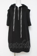 画像1: NOEMIE / 病みうさ耳付きオープンショルダーパーカー M 黒 Y-26-03-09-134-LO-OP-SZ-ZY (1)