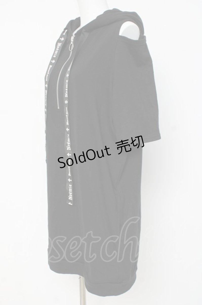 画像2: NOEMIE / 病みうさ耳付きオープンショルダーパーカー M 黒 Y-26-03-09-134-LO-OP-SZ-ZY (2)