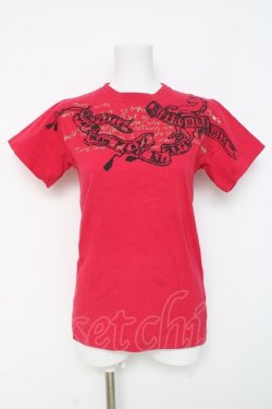 画像1: ALGONQUINS / テープリボンpt半袖Tシャツ 1 赤 Y-26-03-09-137-AL-TO-SZ-ZY