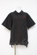 Physical Drop / ボーイフレンドワークシャツ　  黒×赤 Y-26-03-09-144-LO-BL-SZ-ZY