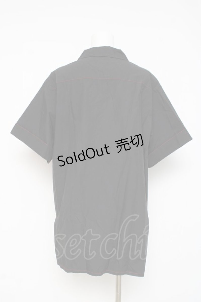 画像2: Physical Drop / ボーイフレンドワークシャツ　  黒×赤 Y-26-03-09-144-LO-BL-SZ-ZY (2)