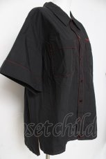 画像4: Physical Drop / ボーイフレンドワークシャツ　  黒×赤 Y-26-03-09-144-LO-BL-SZ-ZY (4)
